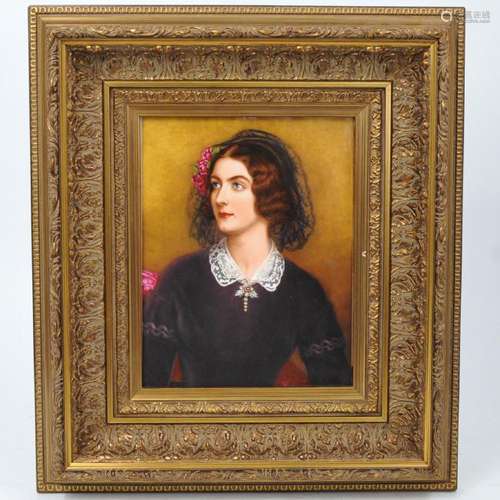 Framed KPM Style Porcelain Plaque