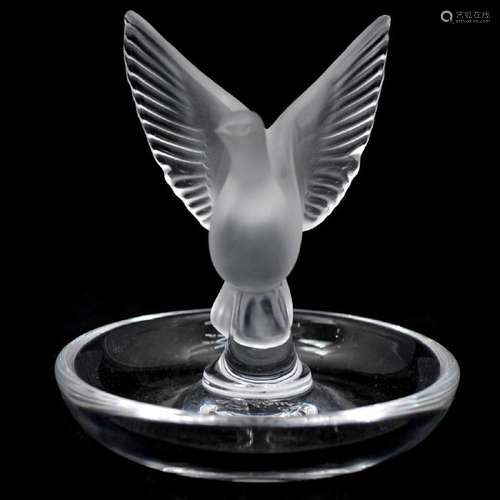 Lalique Crystal Dove Ring Dish