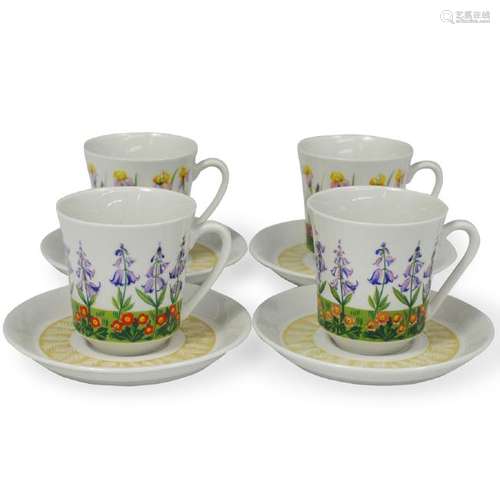 (4 Pc) Villeroy & Boch Porcelain Teacups