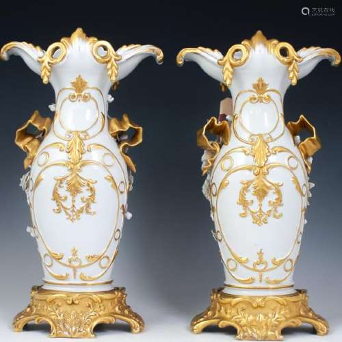Vintage Capodimonte Porcelain Vases