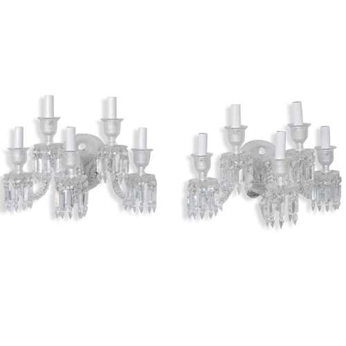 Pair of Baccarat Crystal Wall Sconces