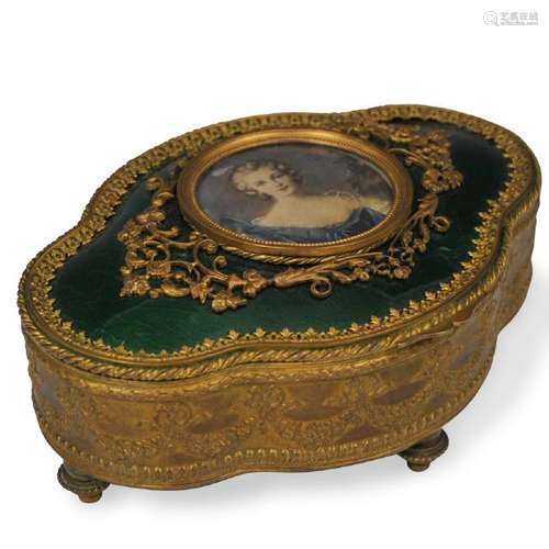 Gilt Brass Jewelry Casket Box