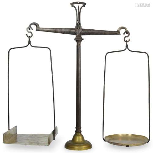 Antique French Iron and Brass Scale