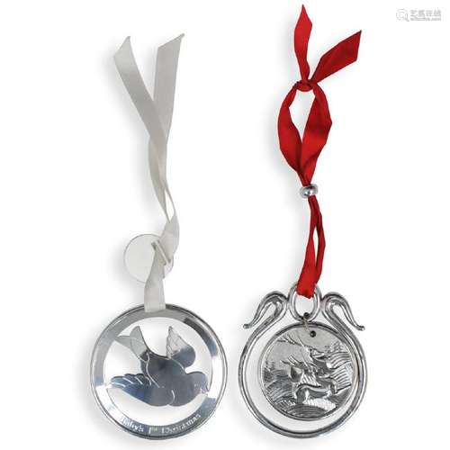 (2 Pc) Christofle Silver Plated Ornaments