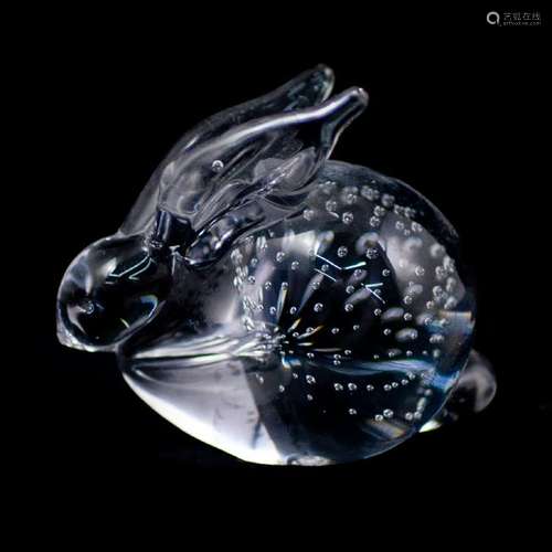 Clear Crystal Rabbit Paperweight