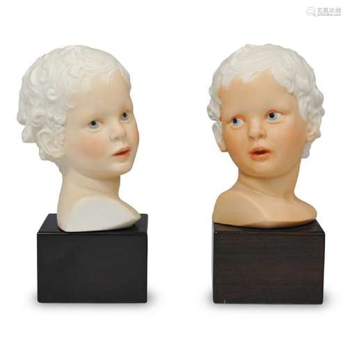 Pair Of Cybis Porcelain Busts