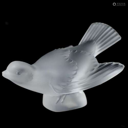 Lalique Crystal Sparrow Figurine