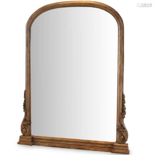 French Carved Wood Floor Mirror