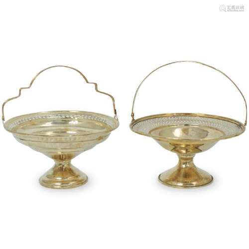 (2 Pc) Sterling Silver Footed Compote