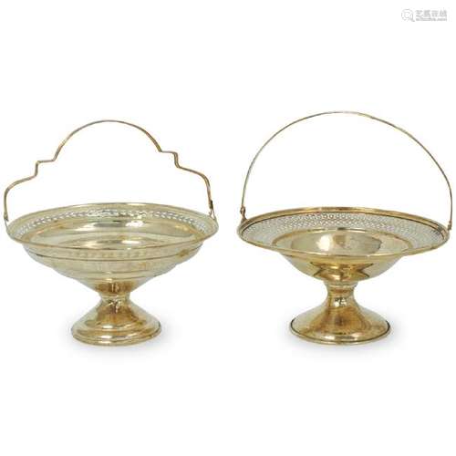 (2 Pc) Sterling Silver Footed Compote