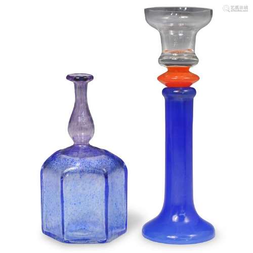 (2 Pc) Kosta Boda Glass Table Articles