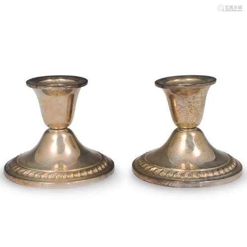 Pair of Newport Weighted Silver Candlesticks