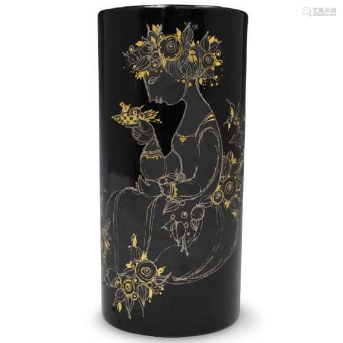 Rosenthal Bjorn Wiinblad Porcelaine Noire Vase