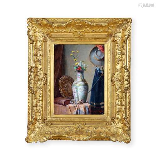 约1905年 法国 拉斐尔•贡蒂 《静物－花瓶》 布面油画