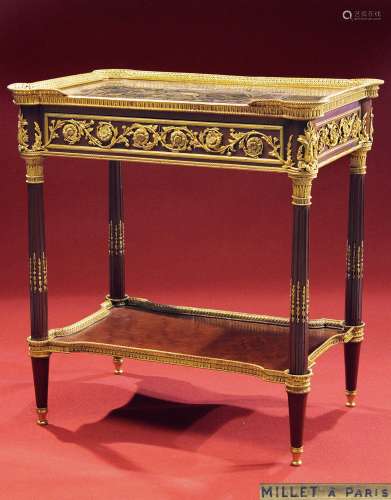 约1890年 法国 Millet工坊出品 路易十六风格 铜鎏金客厅桌