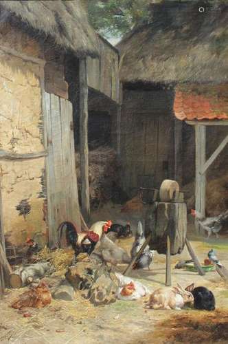 EUGENE REMY MAES BARNYARD PAINTING