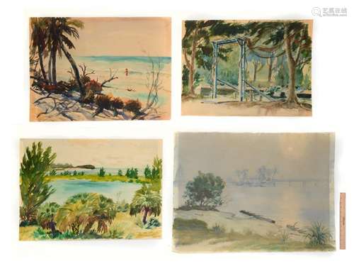 LOT OF 4 BERG, WILFRED (WALLY) THEODORE PAINTINGS: 1.