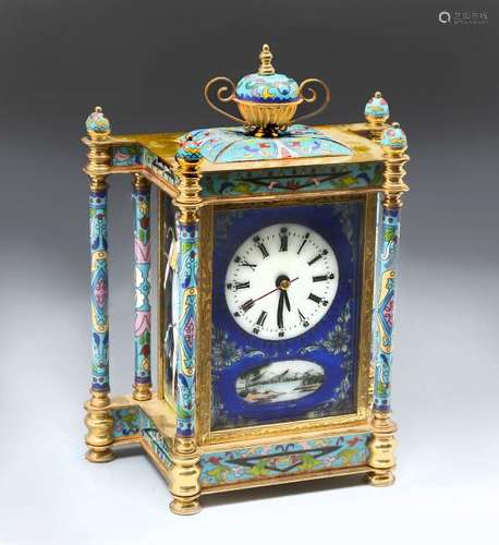 CHINESE CLOISONNE MANTLE CLOCK