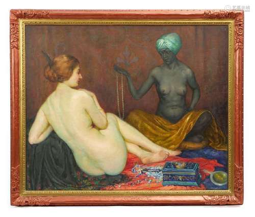 ABEL WARSHAWSKY ORIENTALIST HAREM PAINTING