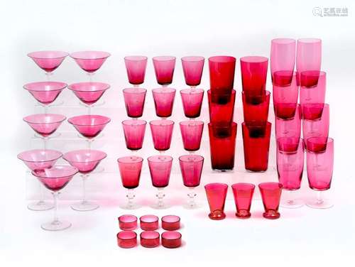 44 PC. CRANBERRY BAR GLASSES