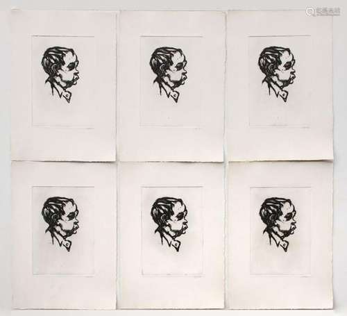 6 VILLON ETCHINGS LE NAIN AUGUSTE