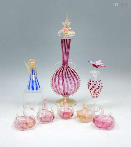 8 PC. LATTICINO AND VENETIAN GLASS COLLECTION