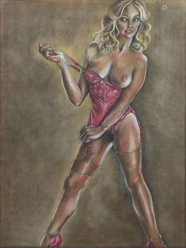 MARGARET MOORE PIN UP SEDUCTIVE NUDE PASTEL