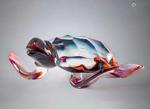 DINO ROSIN GLASS TURTLE SCULPTURE