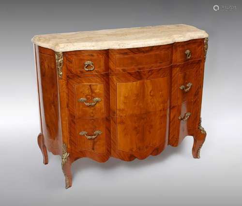 MARBLE TOP 3 DRAWER FRENCH STYLE COMMODE