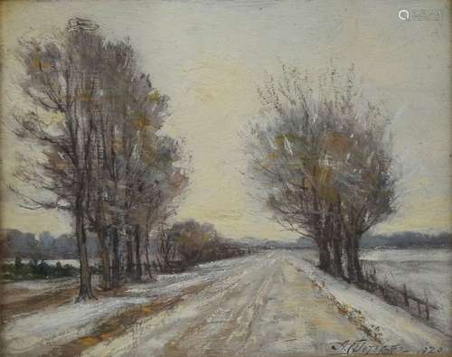 A.E. PETERS WINTER LANDSCAPE PAINTING