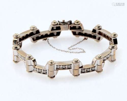 UNIQUE 14K DIAMOND BRACELET WITH ARTICULATING LINKS