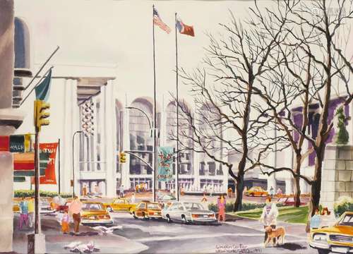 MICHAEL LEU WATERCOLOR U.N. BUILDING