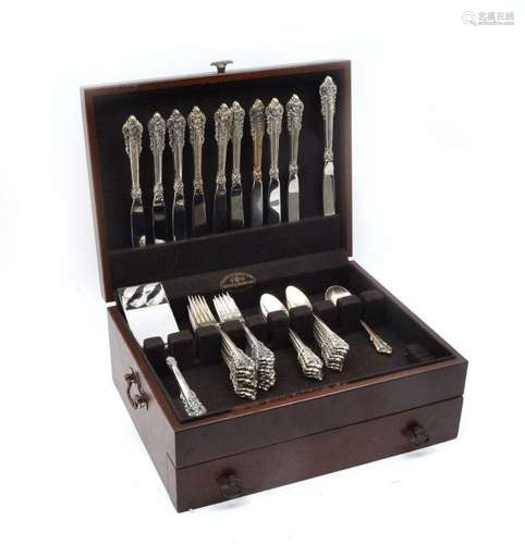 45 PC. WALLACE ''GRAND BAROQUE'' STERLING FLATWARE