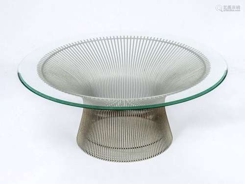 WARREN PLATNER FOR KNOLL GLASS TOP COFFEE TABLE