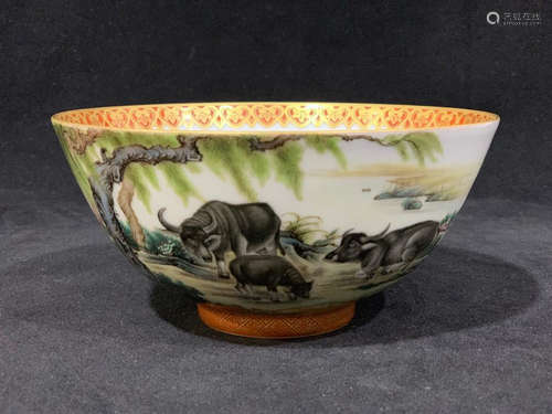 AN IRON RED GLAZED BOWL WITH DAQINGNIANZHI MARK