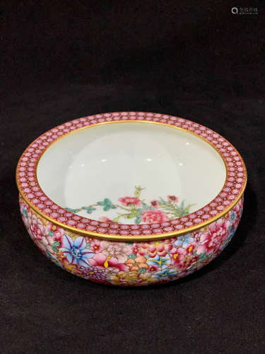 A PORCELAIN BLOSSOMS PAINTING BRUSH WASHER