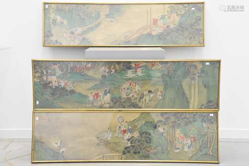 Lot de 3 dessins chinois du 18ème