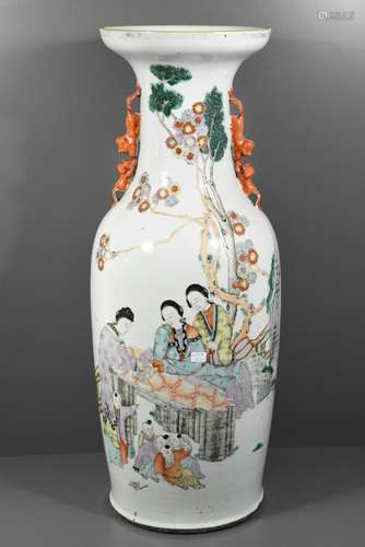 Vase en porcelaine de Chine, étoile dans le fond (H:60cm)