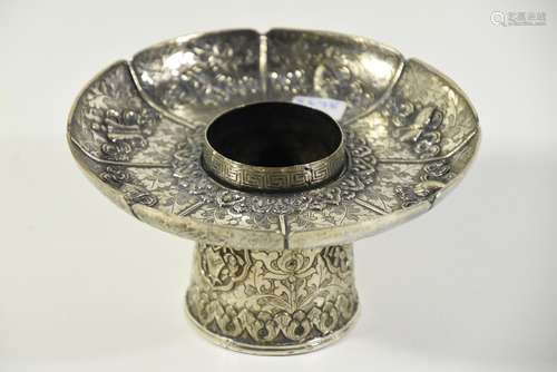 Brûle encens en argent asiatique (H:7 et Dia:13cm)