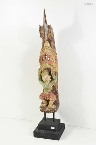 Statue en bois asiatique (H:54cm)