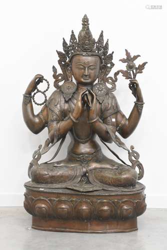 Bouddha en bronze (Ht 100cm)