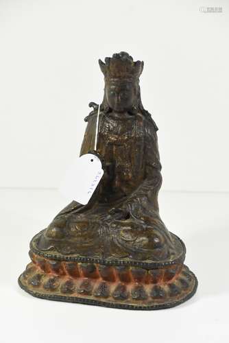 Bouddha en bronze ancien (Ht 24cm)