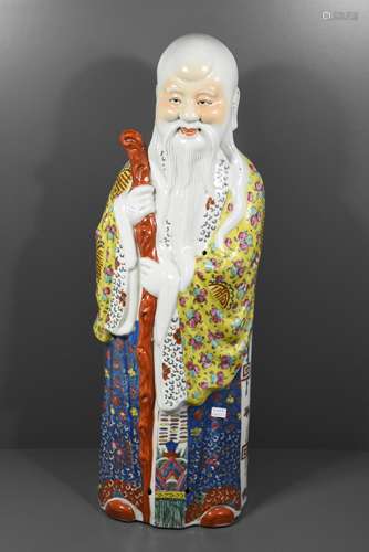 Personnage chinois en porcelaine (Ht.60cm)