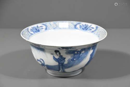 Bol en porcelaine de Chine d'époque KangXi (un éclat sur le bord) Ht 7.5cm , Ø 16cm)