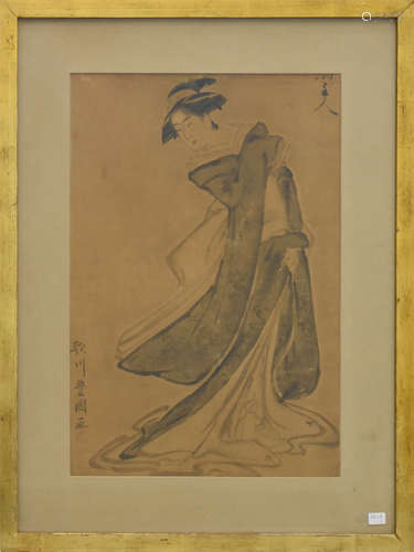 Estampe japonaise signée (42 x 28cm)