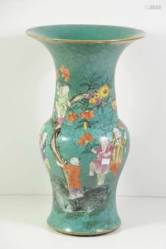 Vase en porcelaine de Chine (H:40cm) (1cheveu)