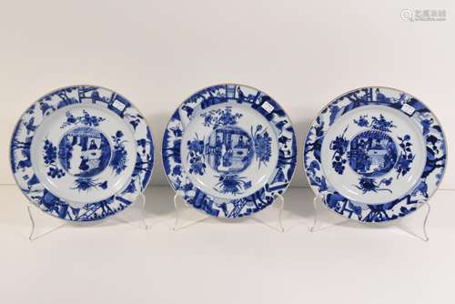 Trois assiettes KangXi(Ø 22cm)