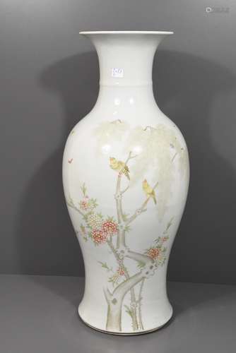 Vase décor au oiseaux (Ht.47cm)