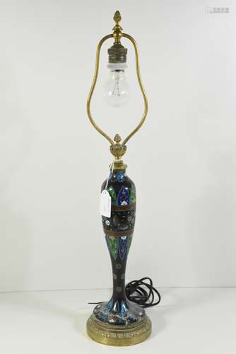 Lampe Chine en bronze cloisonné (Ht 60cm)