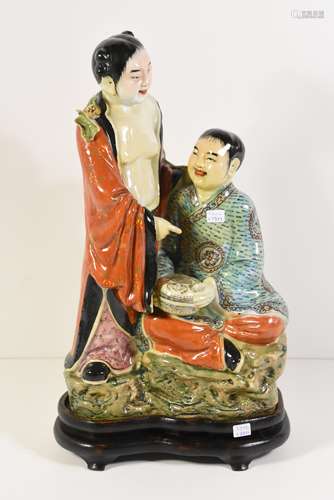 Figurine en porcelaine de Chine vers 1900 (H:43cm)